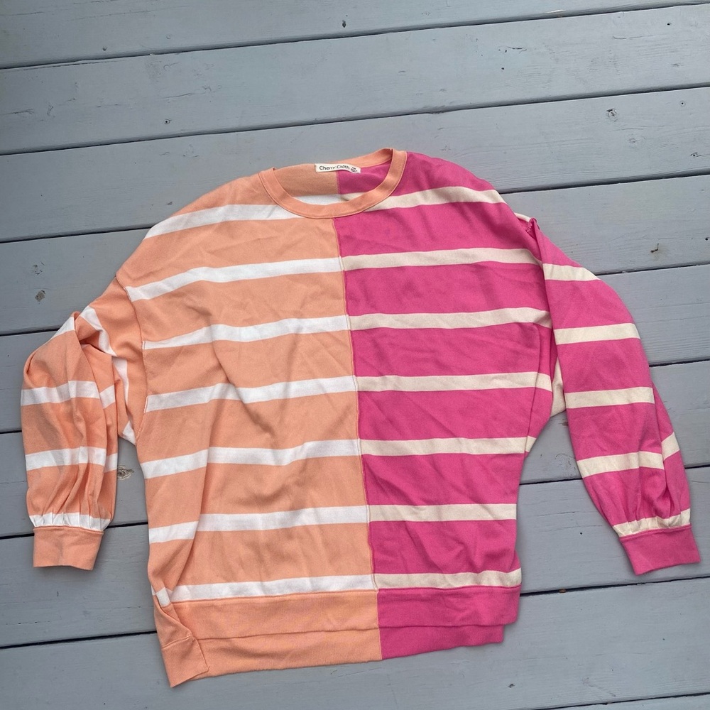 Vibrant Striped Tunic in Pink and Peach